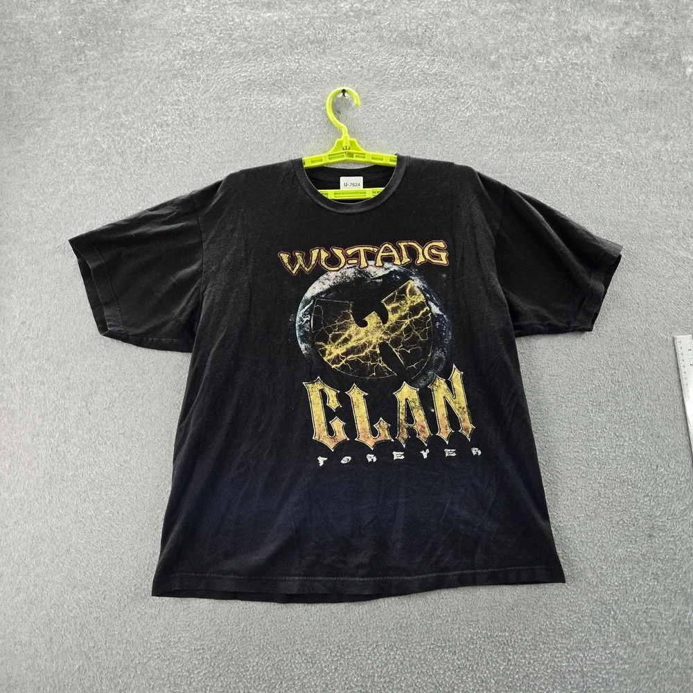 Wu-Tang Men Shirt XL Black Graphic Print Hip Hop Band‎ Tee Logo Short